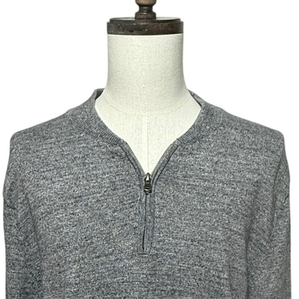 The Normal Brand Sweater Men XXL Gray Quarter Zip Pullover Long Sleeve Knit Bear